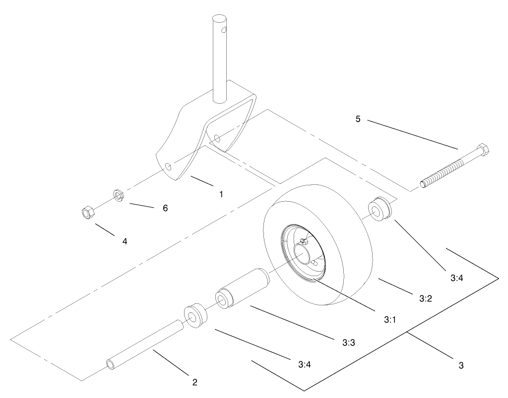 Caster and Wheel Assembly No. 1-322154