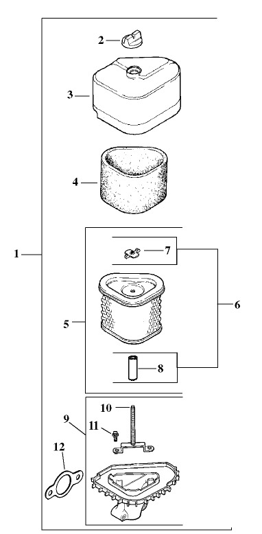 Air Cleaner Assembly Kohler Model CV15T-41608