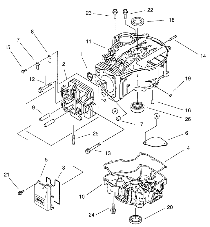 Cylinder/Crankcase Assembly Kawasaki FC420V-ES15