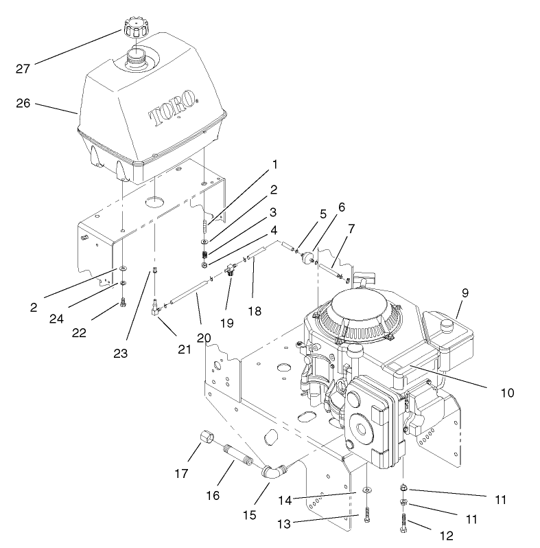Engine and Fuel System Assembly