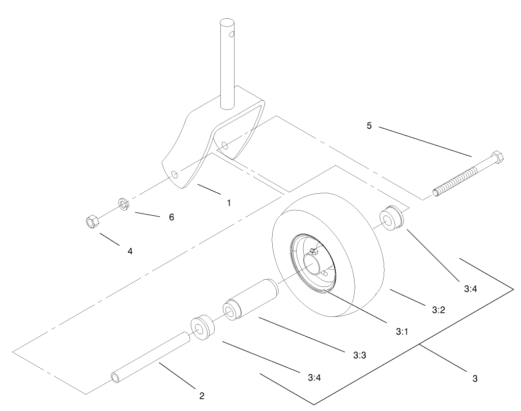 Caster and Wheel Assembly No. 1-322154