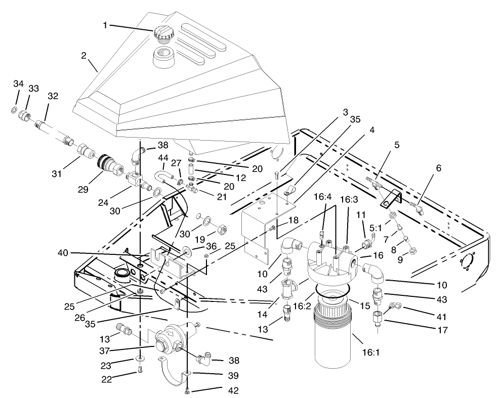 Fuel Tank and Water Inlet Assembly