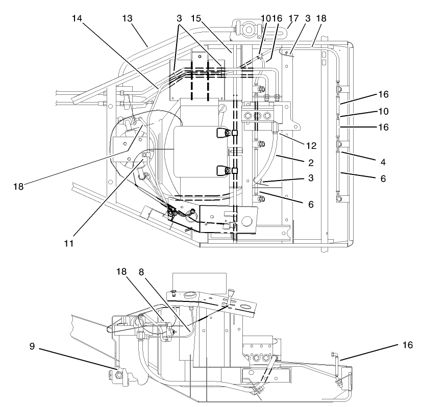 Water System Hose Routing Assembly