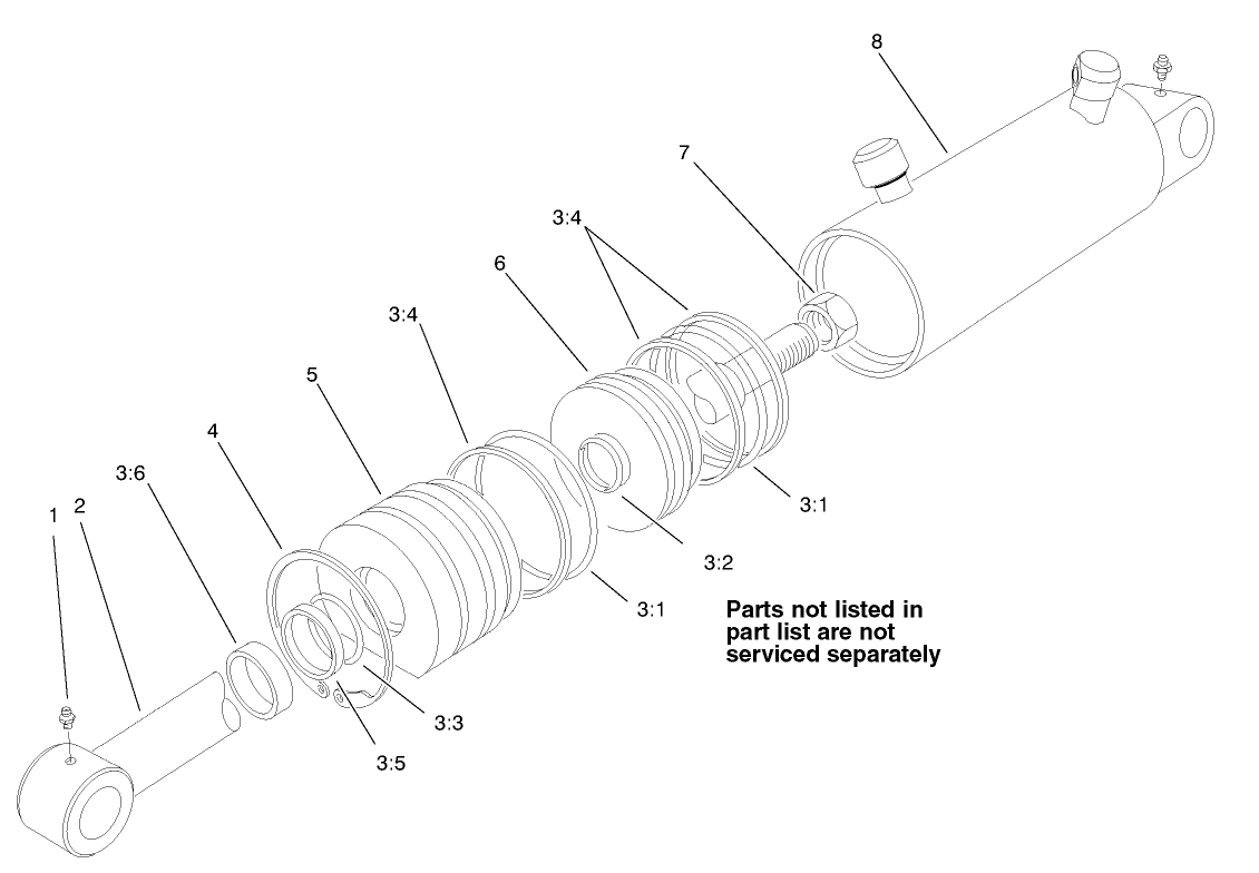 Hydraulic Clyinder Assembly No. 100-6591 (Optional)(3in Bore)