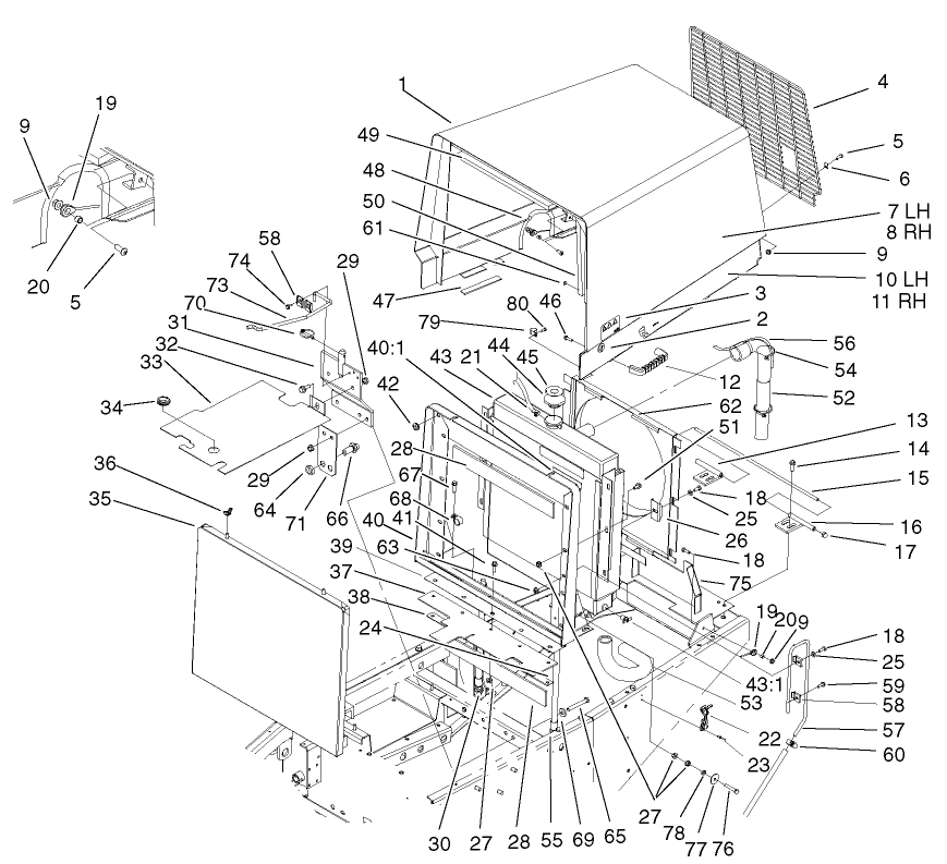Radiator and Hood Assembly