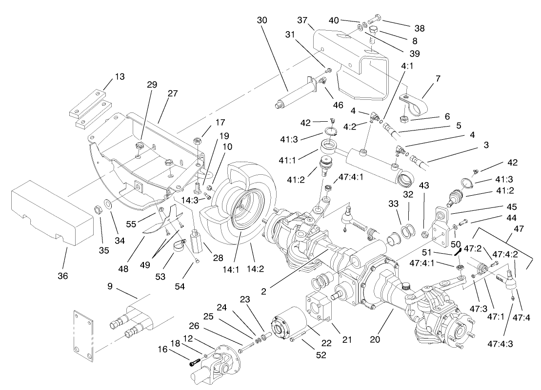 4 Wheel Drive Rear Axle Assembly (only on: 30631)