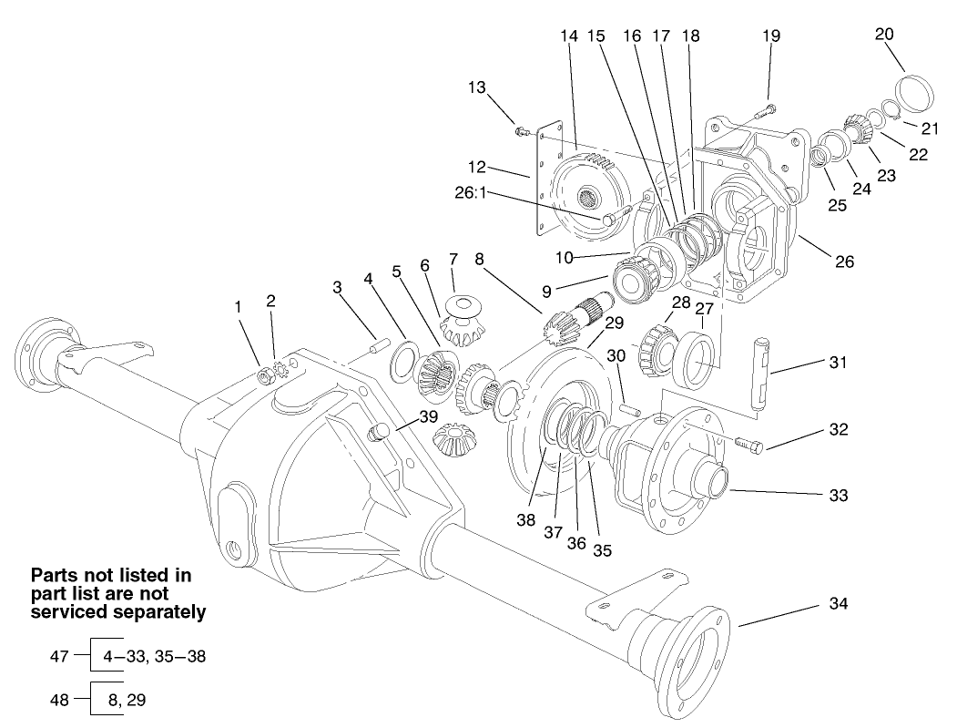 Front Axle Assembly No. 86-9600-03 (Only on: 30630)
