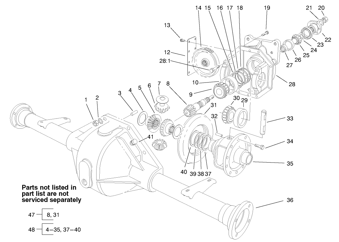 Front Axle Assembly No. 86-9630-03 (Only on: 30631)