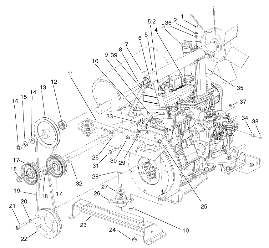 Engine and Mounting Components Assembly (Continued)