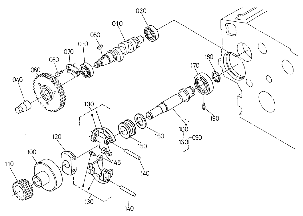 Fuel, Camshaft and Governor Shaft Assembly