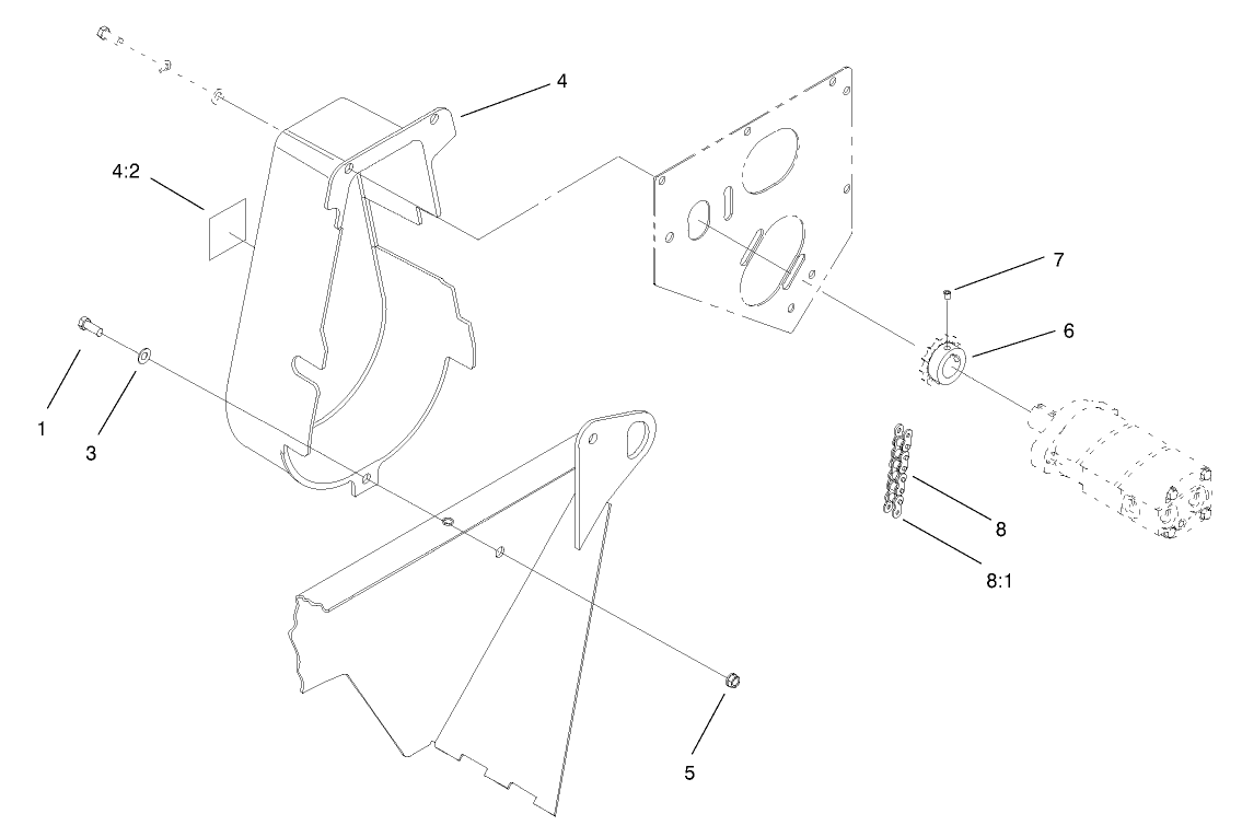 Chain, Sprocket and Guard Assembly
