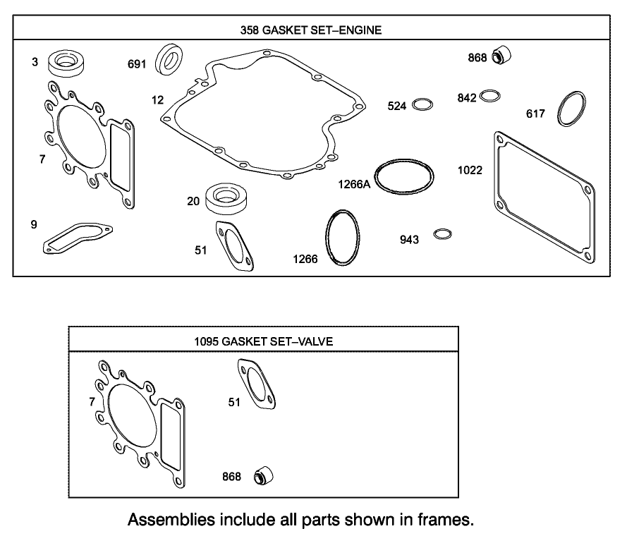 Gasket Assembly Engine Briggs and Stratton Model 286H77-0121-E1
