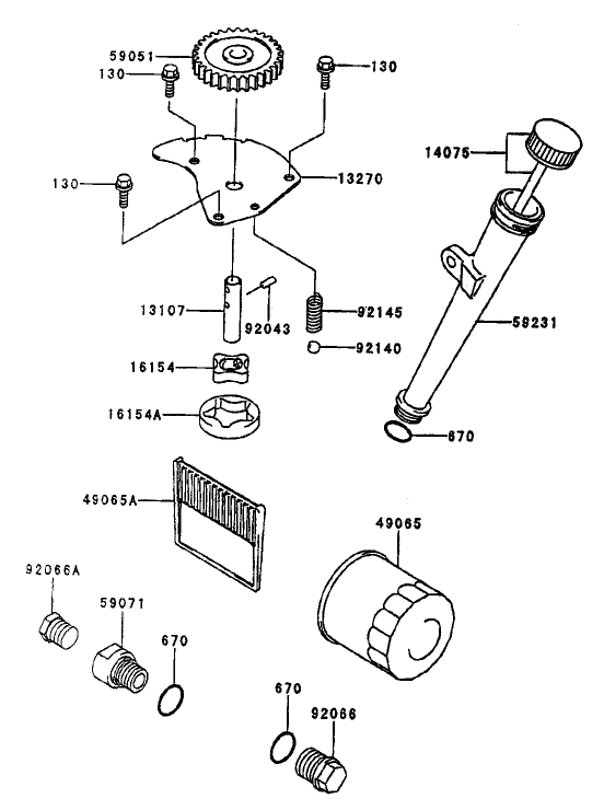 Lubrication Equipment Assembly Kawasaki FH500V-AS25