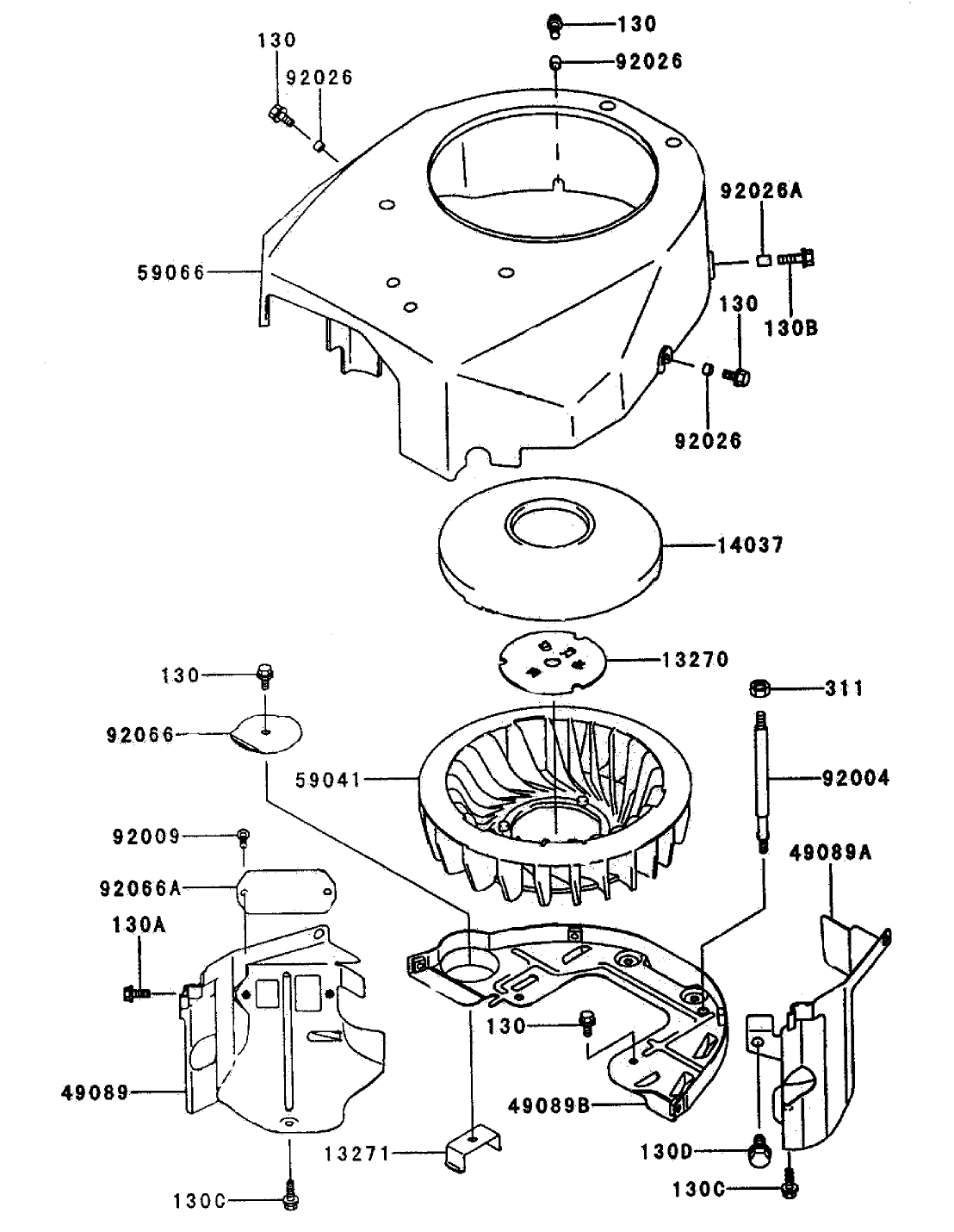 Cooling Equipment Assembly (Continued) Kawasaki FH500V-AS25