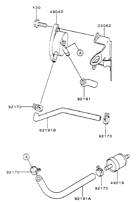 Fuel Tank/Fuel Valve Assembly Kawasaki FH500V-AS25