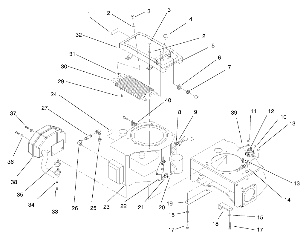 Engine and Oil Cooler Assembly