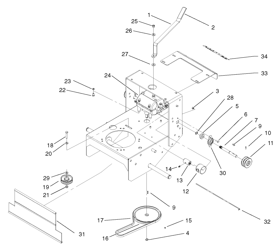 Transmission and Idler Pulley Assembly