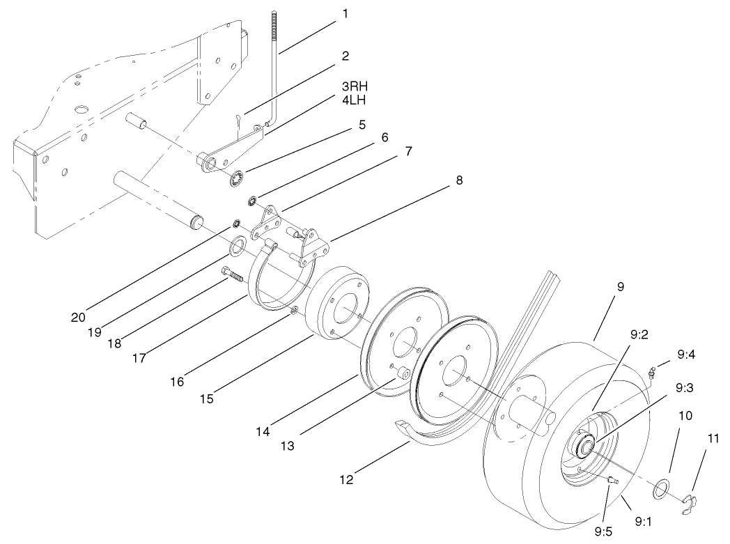 Brake, Wheel Pulley and Wheel Assembly