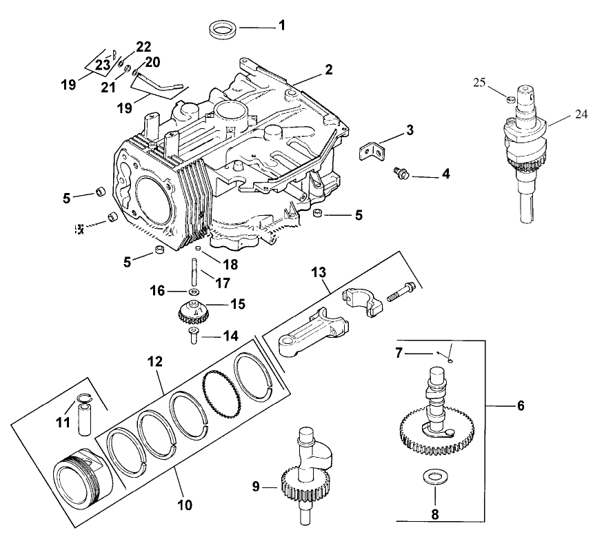 Crankcase Assembly (Kohler CV13T-PS-21524)