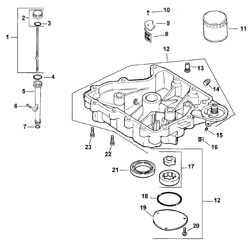 Oil Pan / Lubrication (Kohler CV13T-PS-21524)