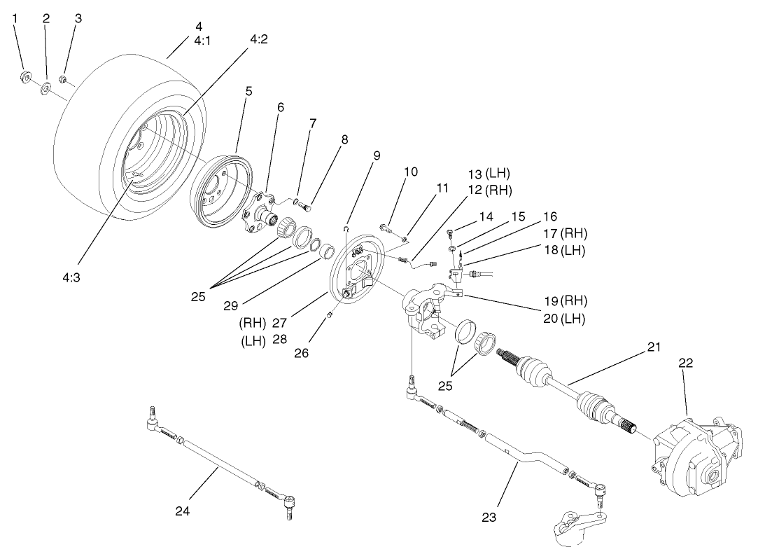 4 Wheel Drive Front Wheel Assembly (only on: 07218)