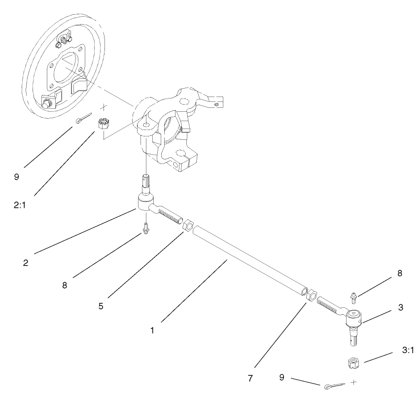 Left Hand Tie Rod Assembly (only on: 07218)