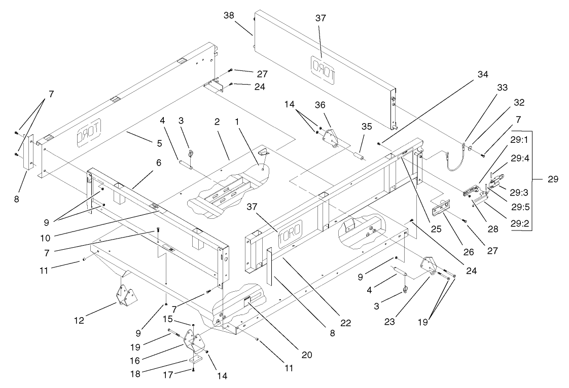 Full Bed and Side Panel Assembly (only on: 07212)