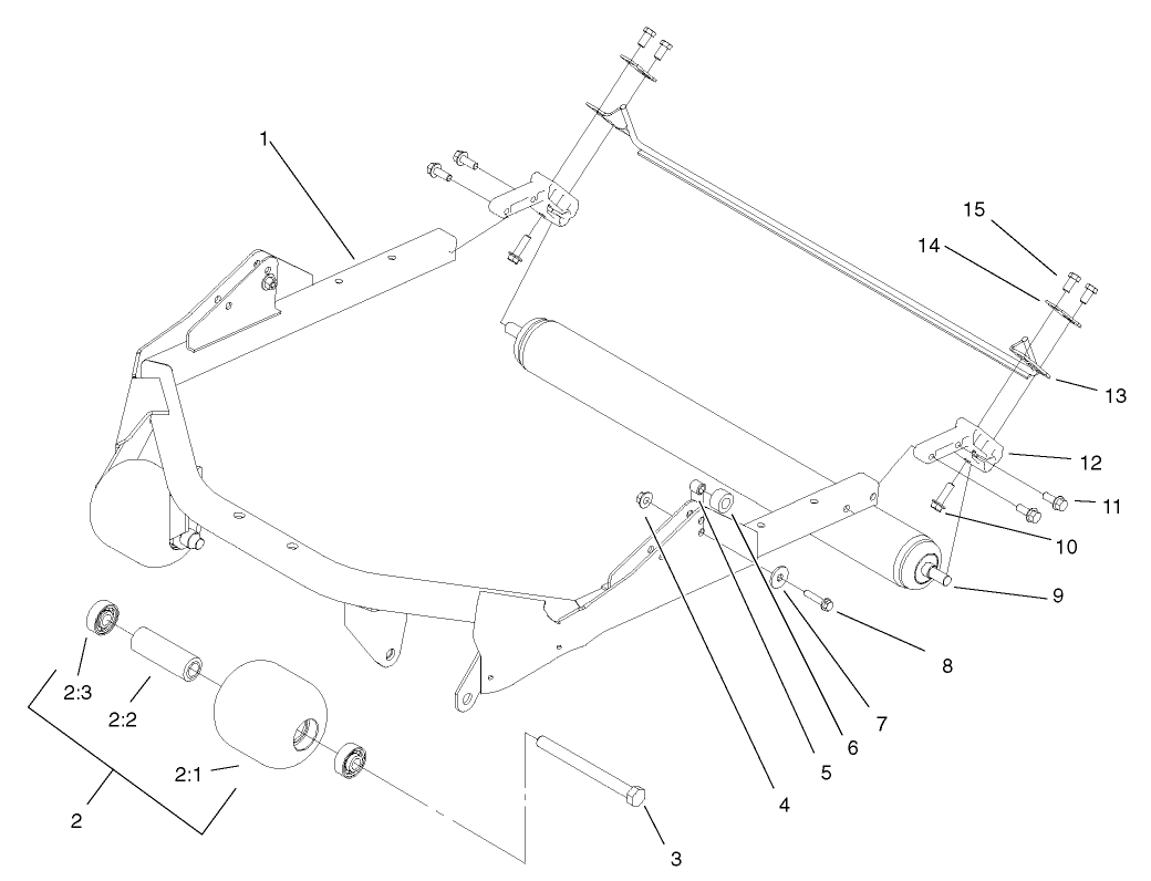 Roller and Scraper Assembly 27in Rotary Cutting Unit