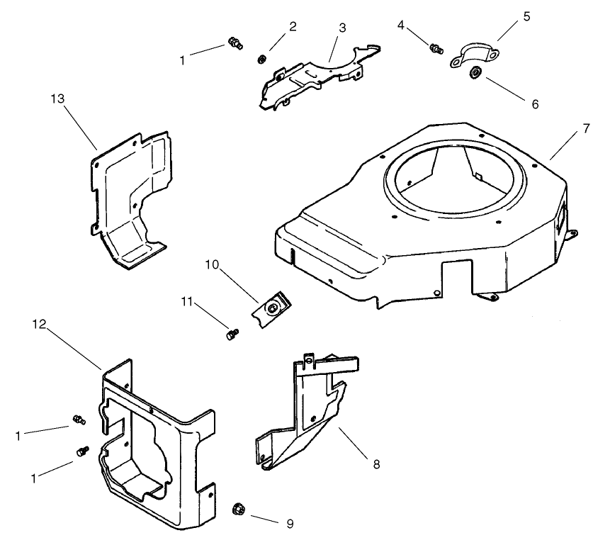 Blower Housing and Baffle Assembly  Kohler CV 490S-27503
