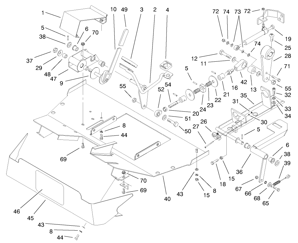Foot Rest and Traction Pedal Assembly