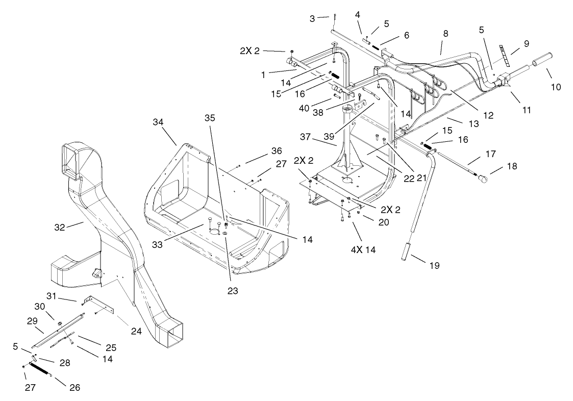 Frame and Bottom Hopper Assembly