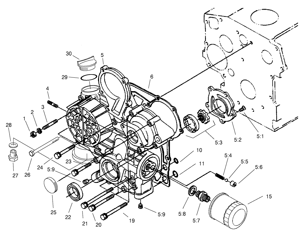 Gear Case and Oil Filter Assembly
