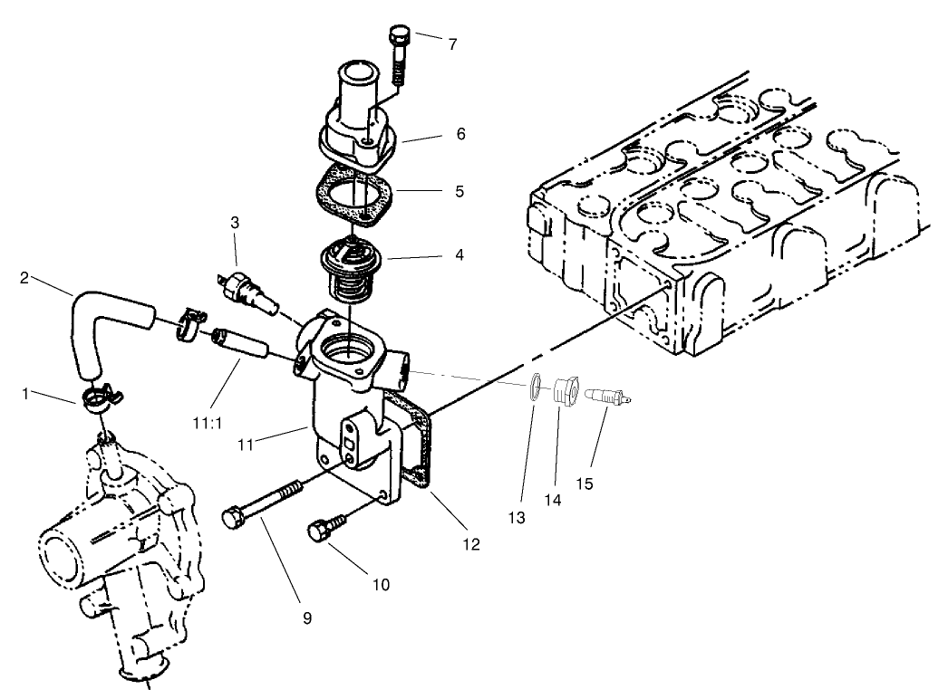 Water Flange and Thermostat Assembly