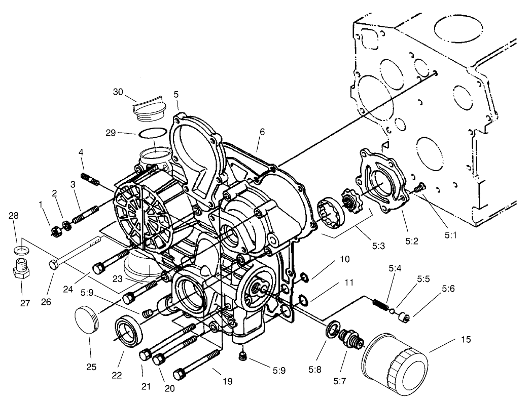 Gear Case and Oil Filter Assembly