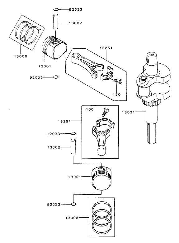 Piston/Crankshaft Assembly Kawasaki FH500V-ES10