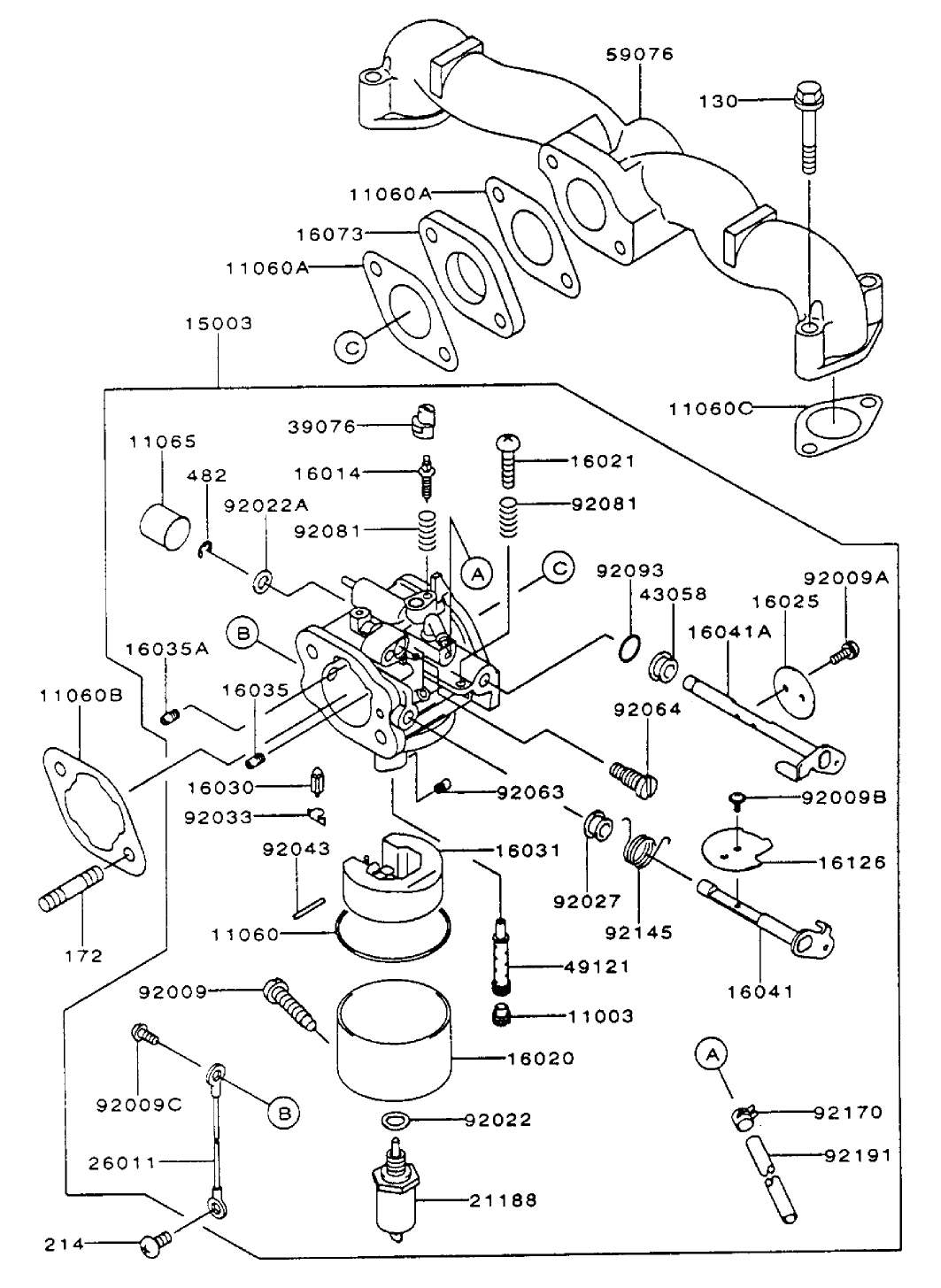 Carburetor Assembly Kawasaki FH500V-ES10
