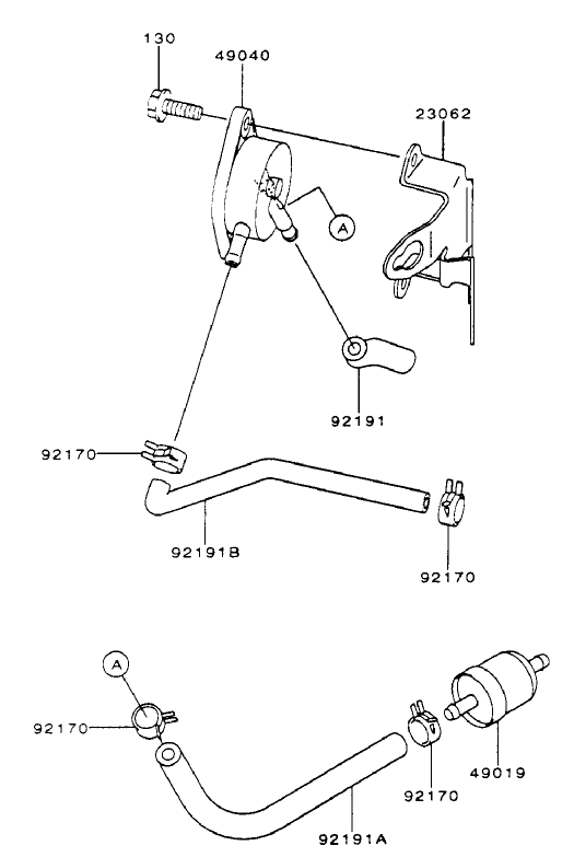 Fuel-Tank/Fuel-Valve Assembly Kawasaki FH500V-ES10