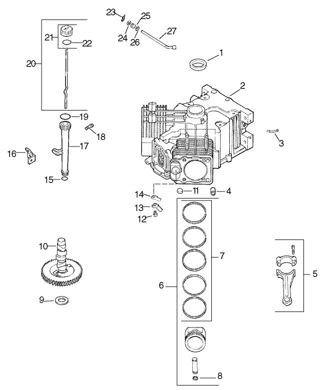 Group 2-Crankcase Assembly Kohler CV20S-PS65585