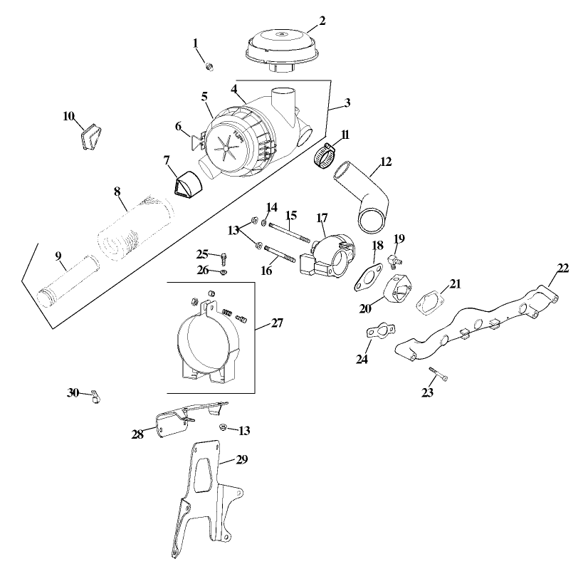 Group 10-Air Intake/Filtration Assembly Kohler CV20S-PS65585