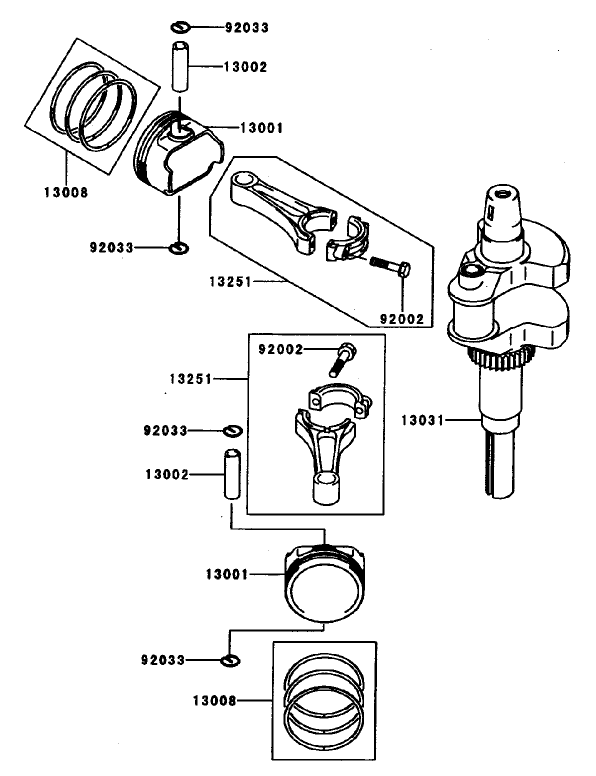 Piston/Crankshaft Assembly Kawasaki FH601V-CS06