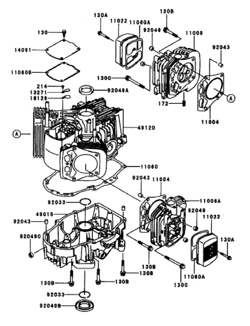 Cylinder/Crankcase Assembly Kawasaki FH601V-CS06