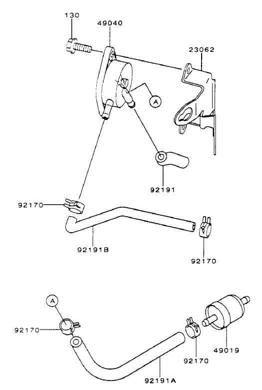 Fuel-Tank/Fuel-Valve Assembly Kawasaki FH601V-CS06