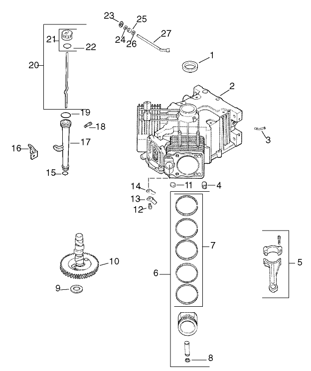 Group 2-Crankcase Assembly Kohler CV23S PS75560