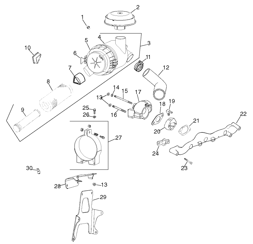 Group 10-Air Intake/Filtration Assembly Kohler CV23S PS75560