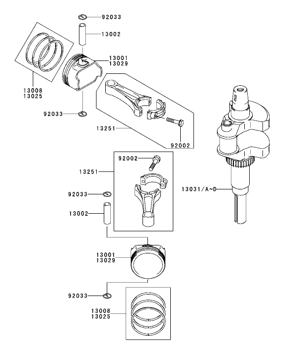Piston/Crankshaft Assembly Kawasaki FH680V-CS10