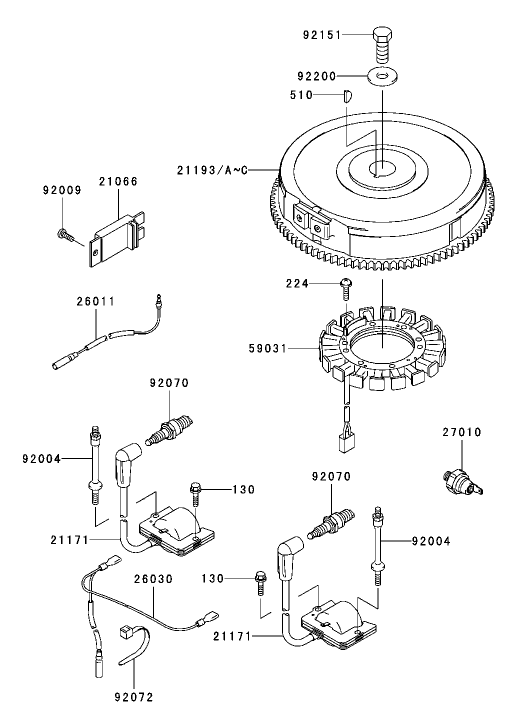Electric-Equipment Assembly Kawasaki FH680V-CS10