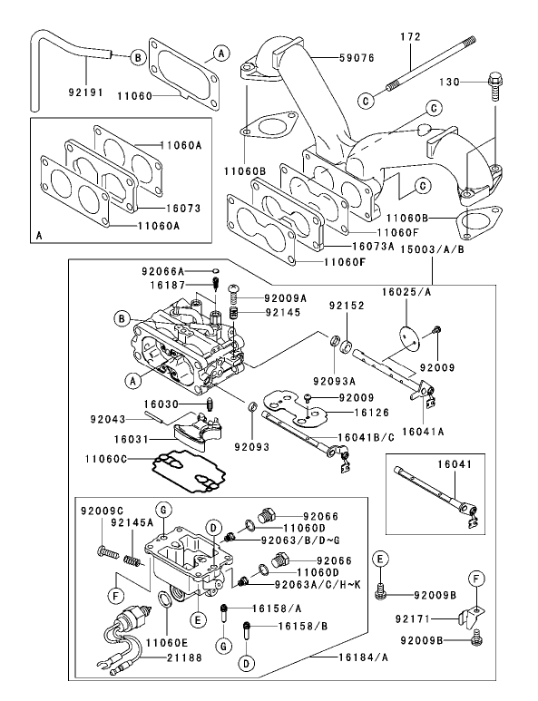 Carburetor Assembly Kawasaki FH680V-CS10