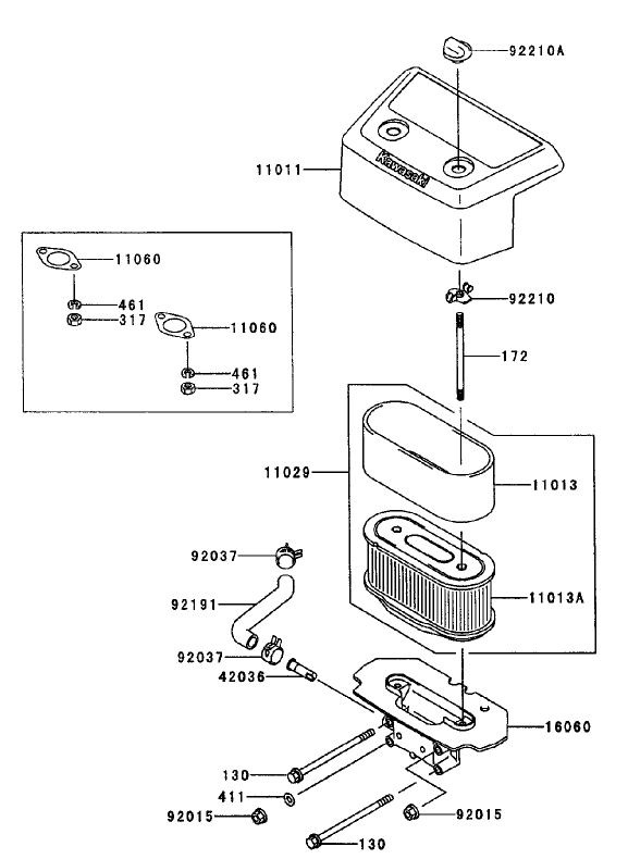 Air Filter/Muffler Assembly Kawasaki FH680V-CS10