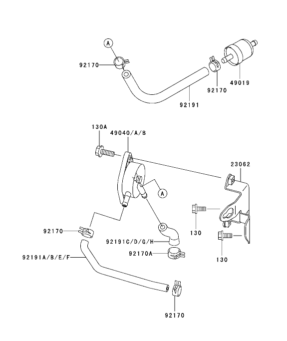 Fuel-Tank/Fuel Valve Assembly Kawasaki FH680V-CS10