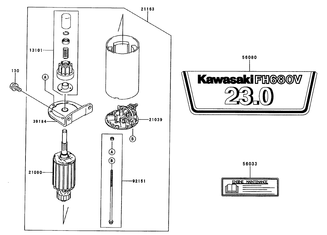 Starter/Decals Assembly Kawasaki FH680V-CS10